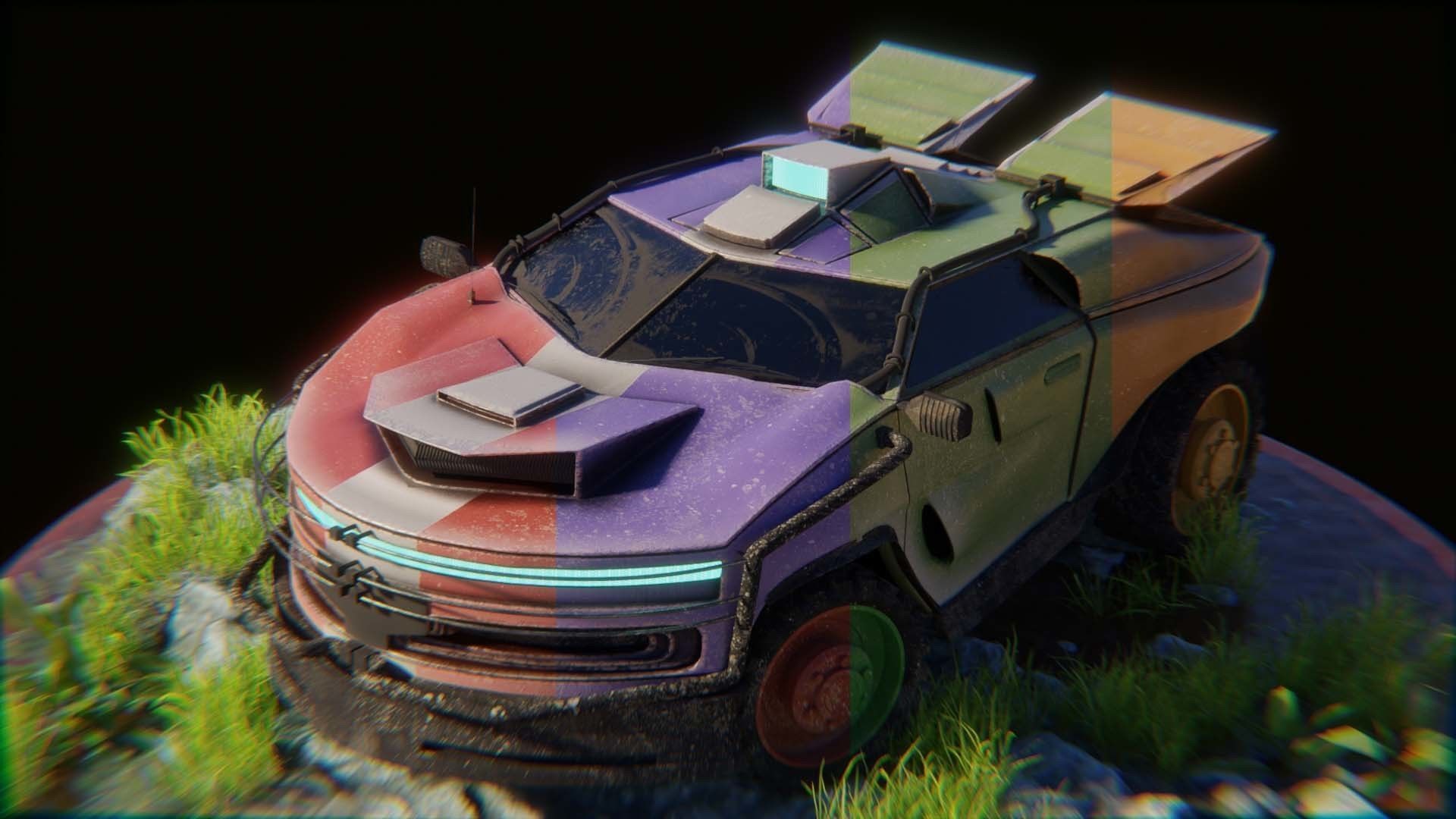 Sci fi CAR Military - Off road - Original Concept Humvee Rigged 3D model_6