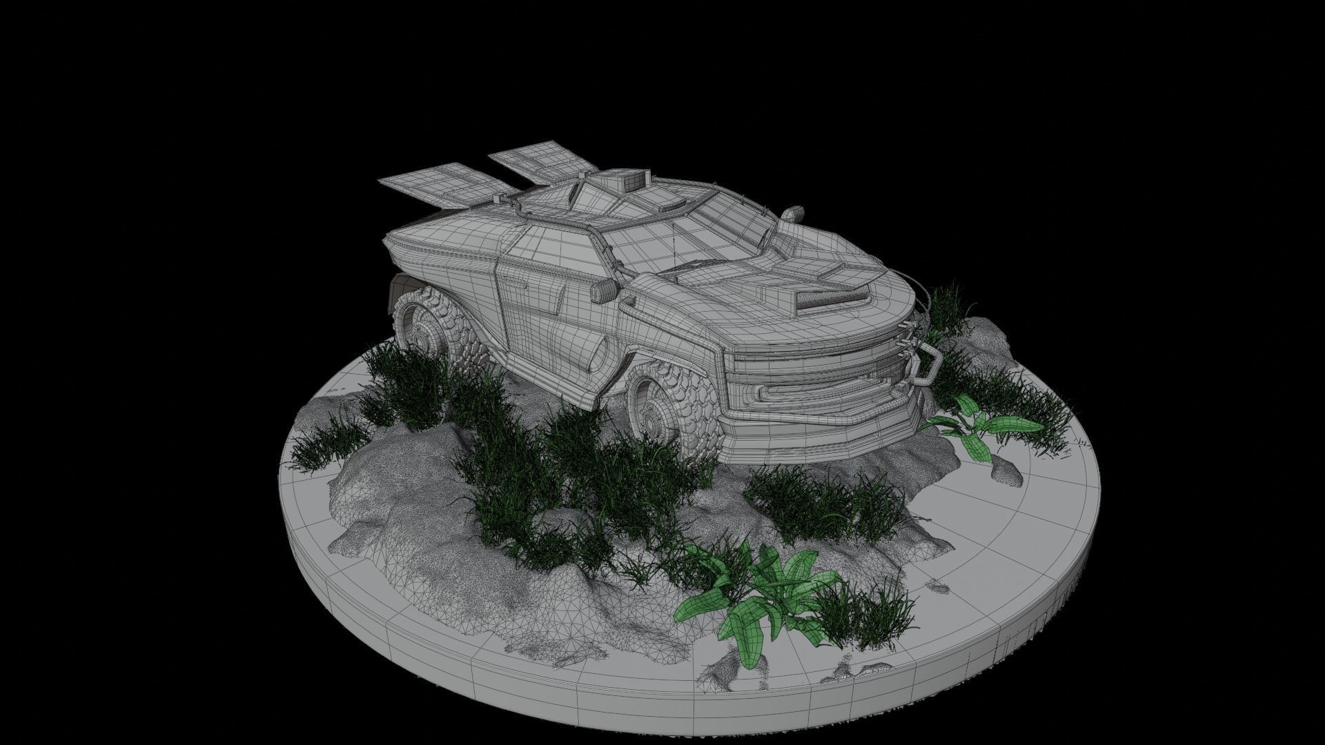 Sci fi CAR Military - Off road - Original Concept Humvee Rigged 3D model_17
