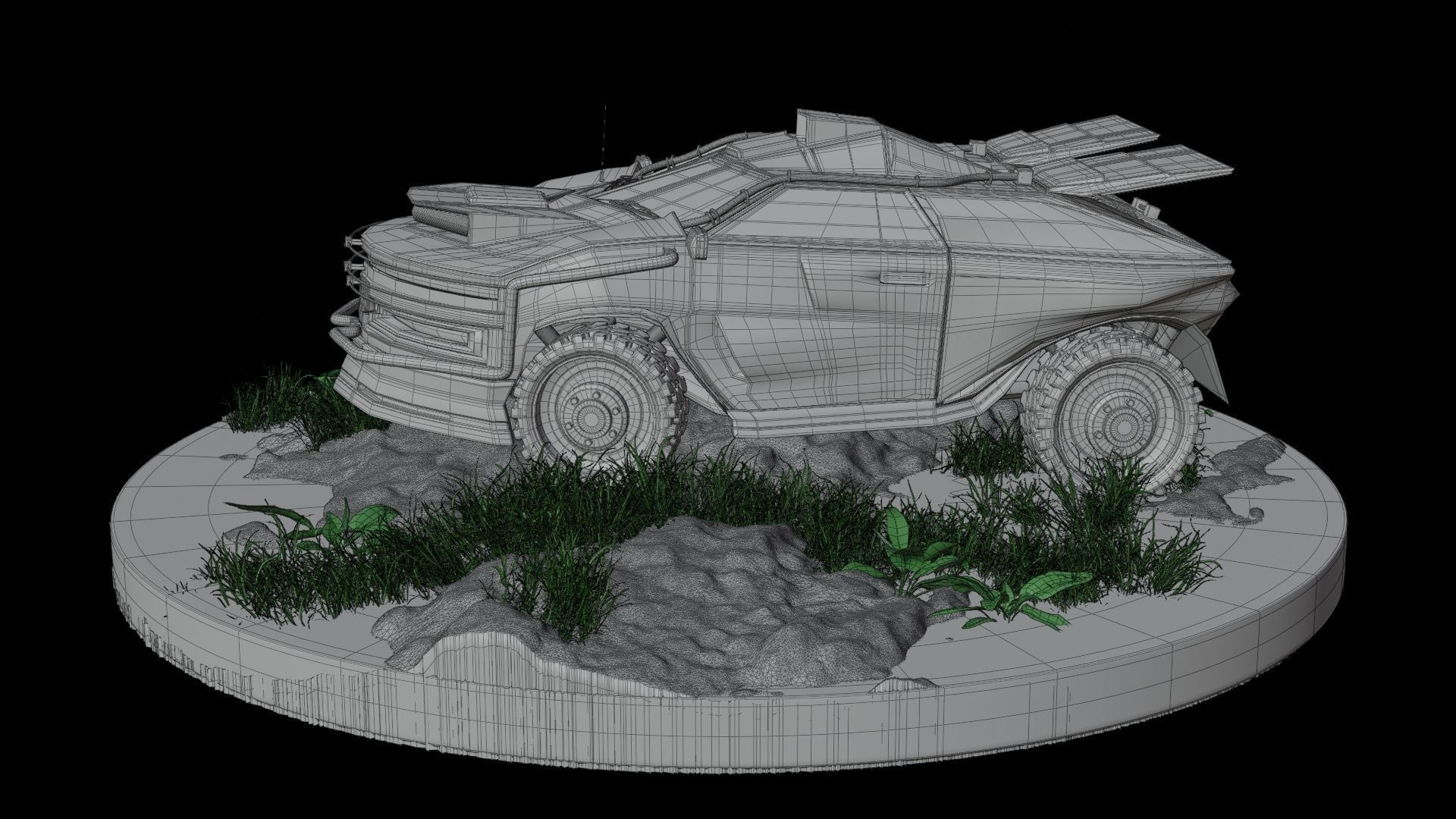 Sci fi CAR Military - Off road - Original Concept Humvee Rigged 3D model_19