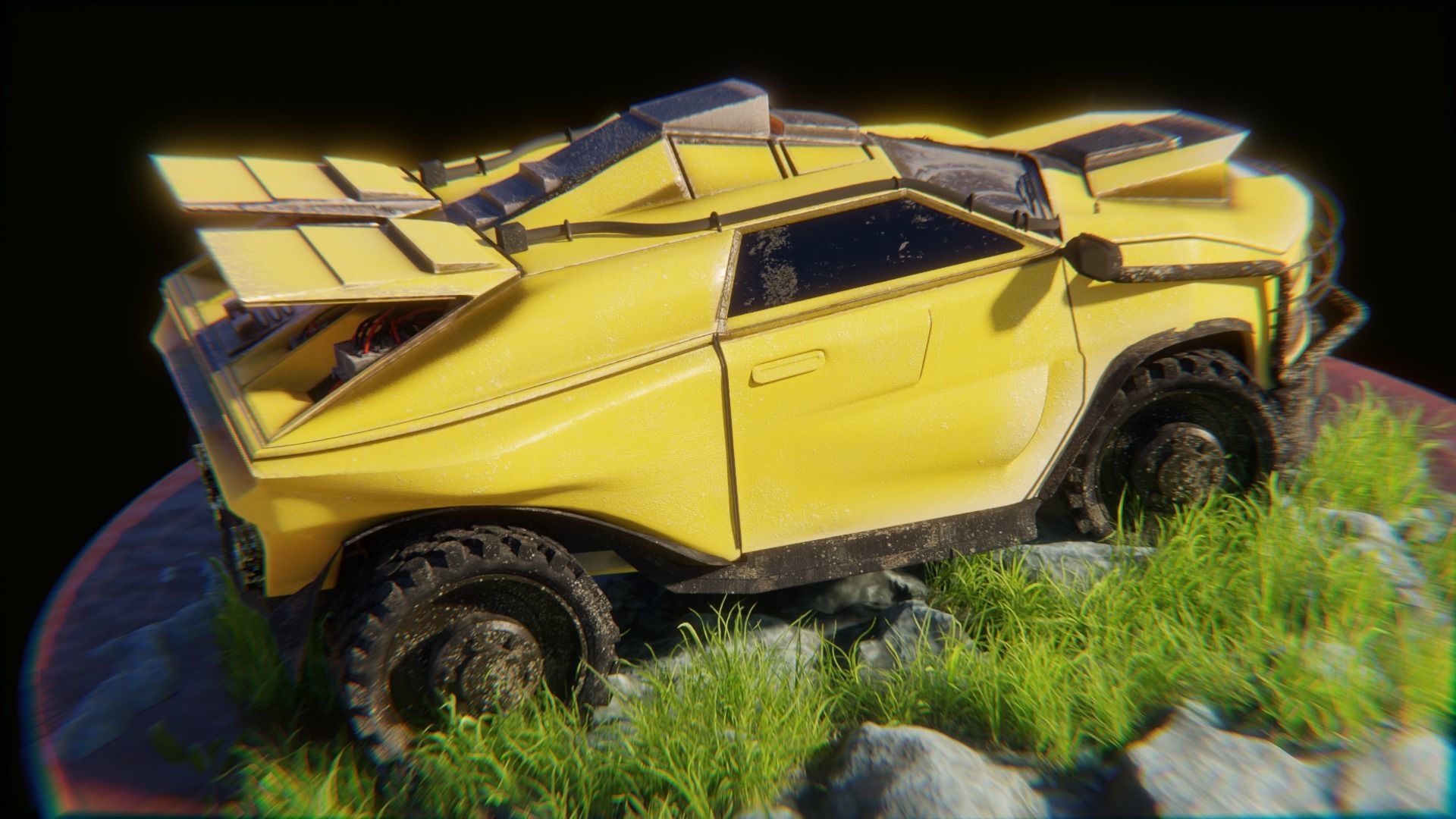 Sci fi CAR Military - Off road - Original Concept Humvee Rigged 3D model_7