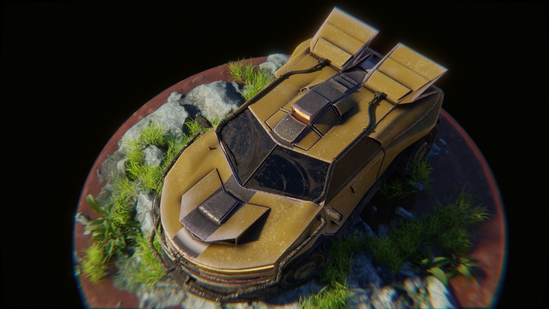 Sci fi CAR Military - Off road - Original Concept Humvee Rigged 3D model_12