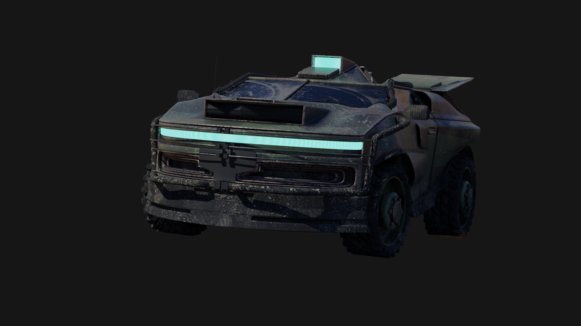 Sci fi CAR Military - Off road - Original Concept Humvee Rigged 3D model_14
