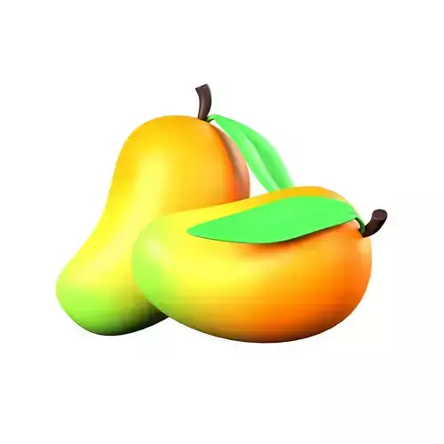 mango lowpoly illustration cute style