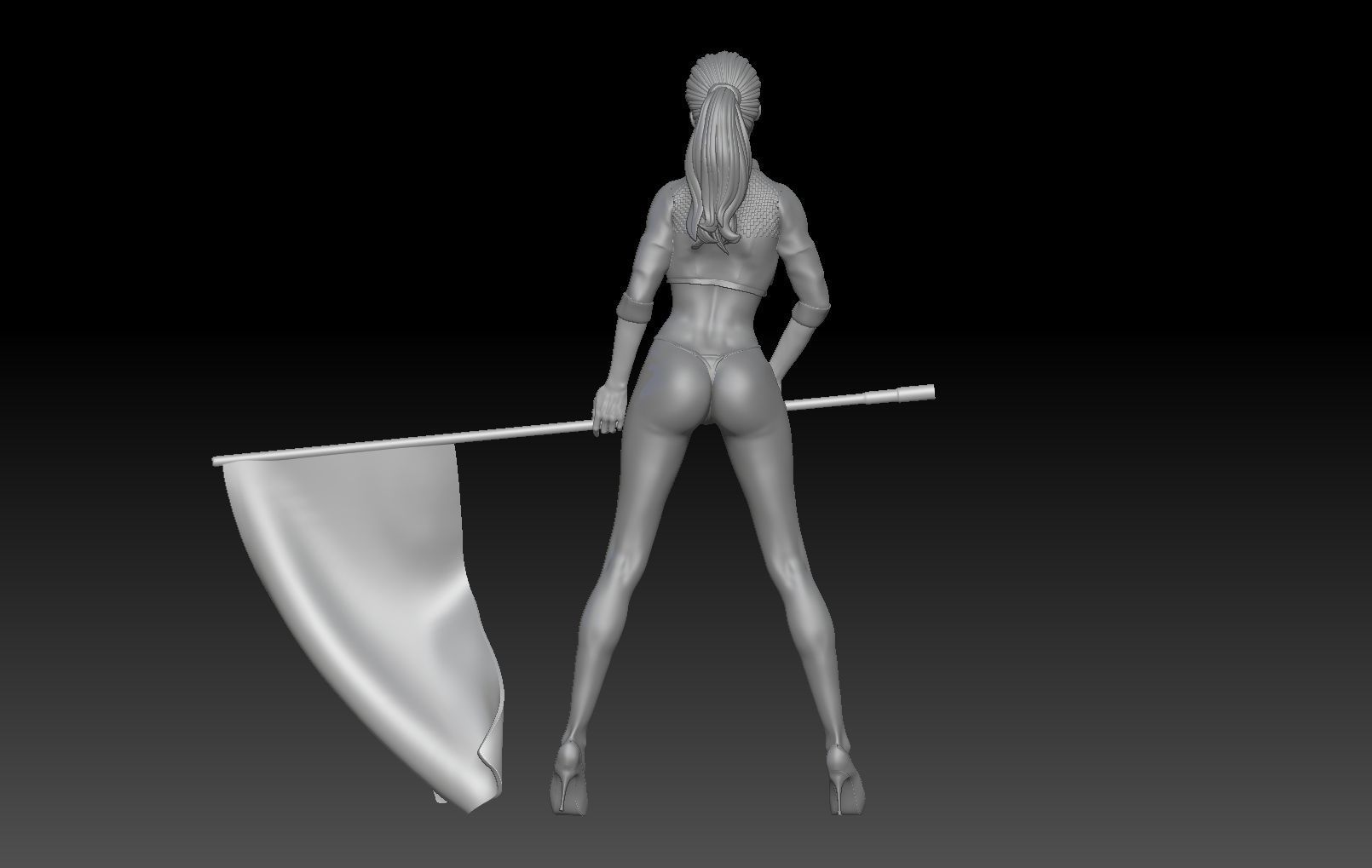 FORMULA ONE GIRL FLAG 4 3D print model_2