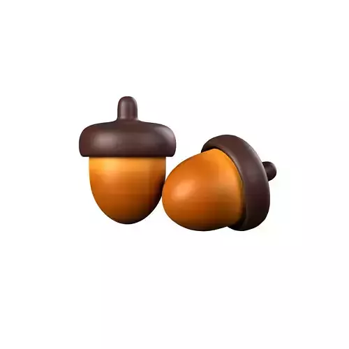 oak fruit lowpoly cute style