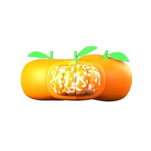 orange lowpoly illustration cute style