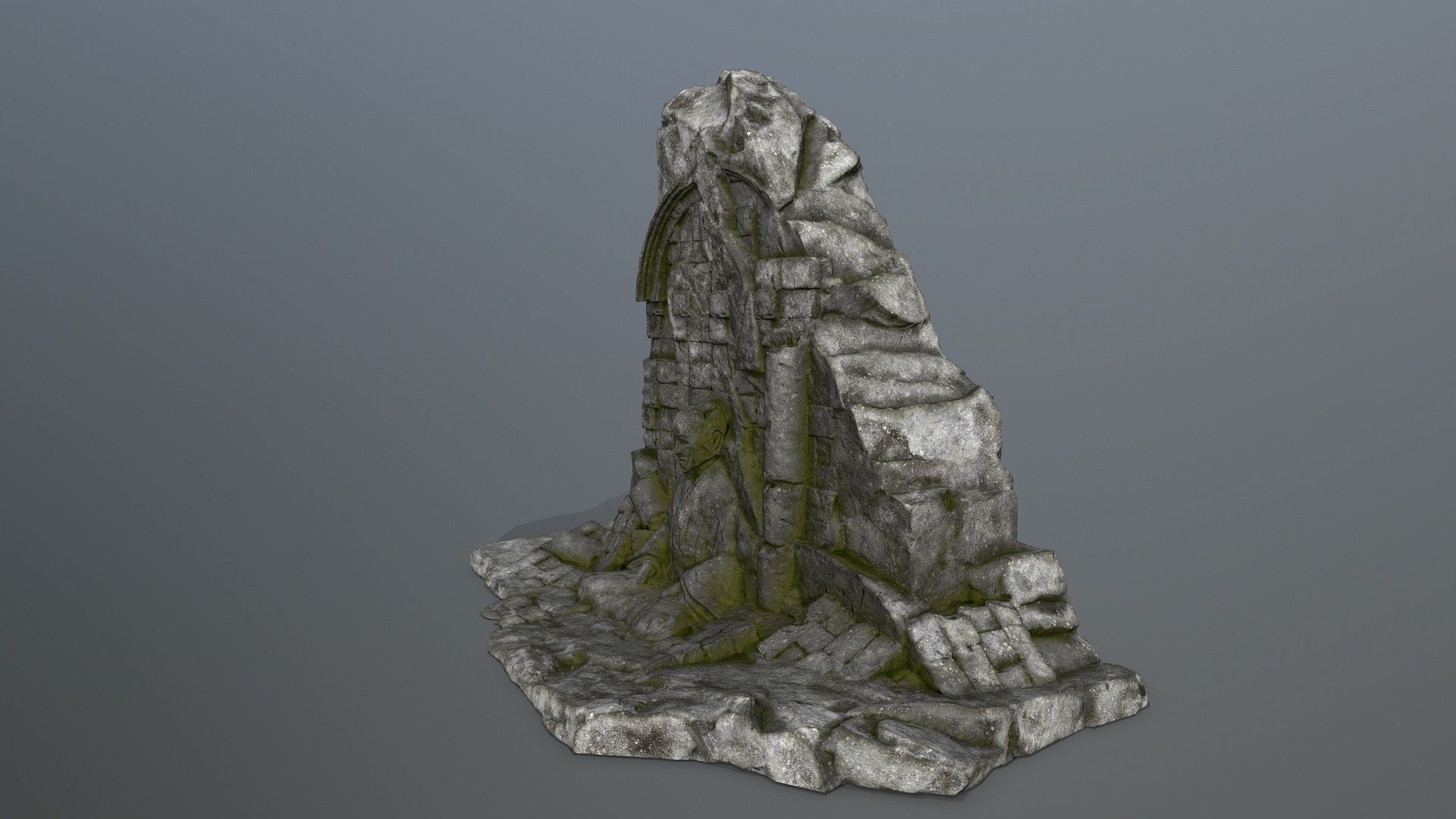 Buddha Rock Low-poly 3D model_7
