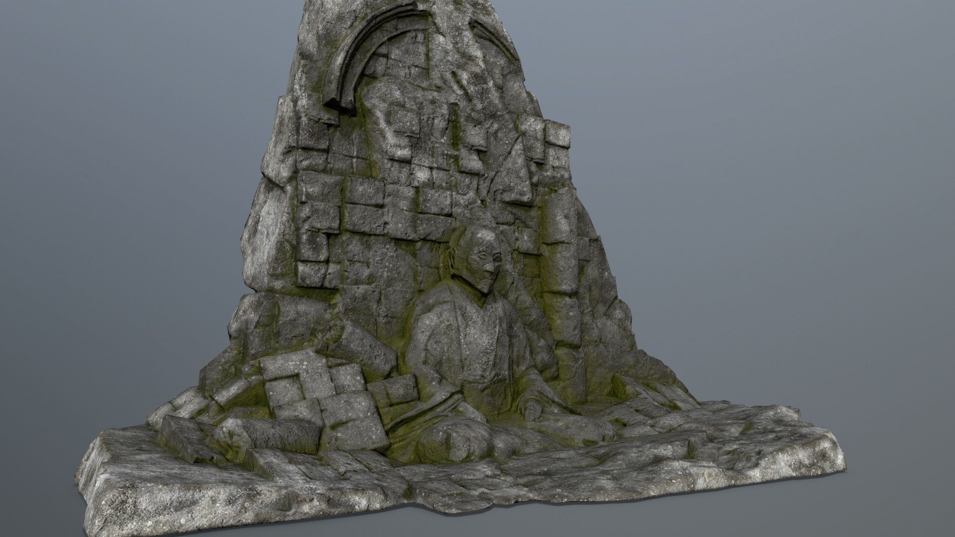 Buddha Rock Low-poly 3D model_9