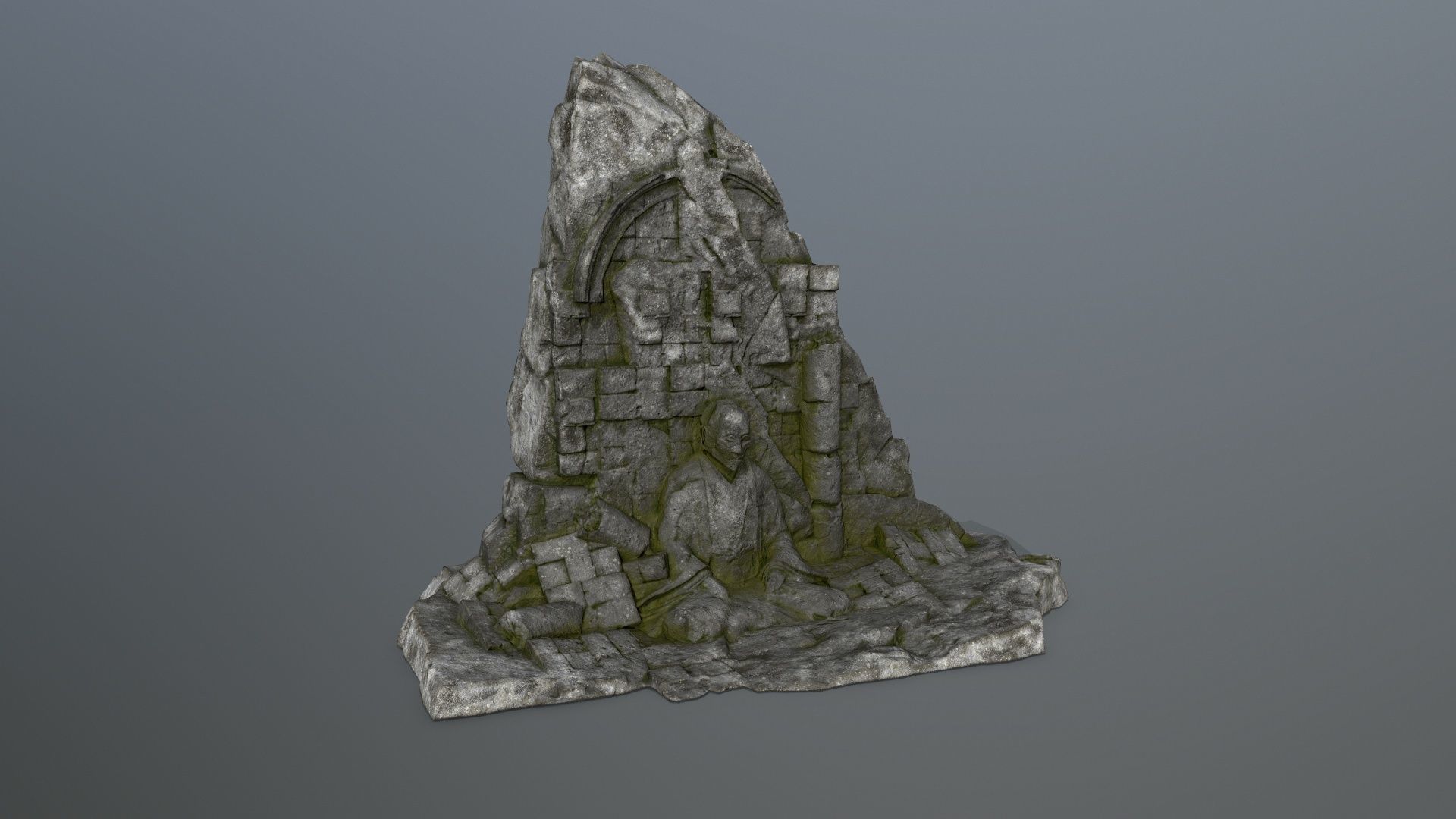 Buddha Rock Low-poly 3D model_2