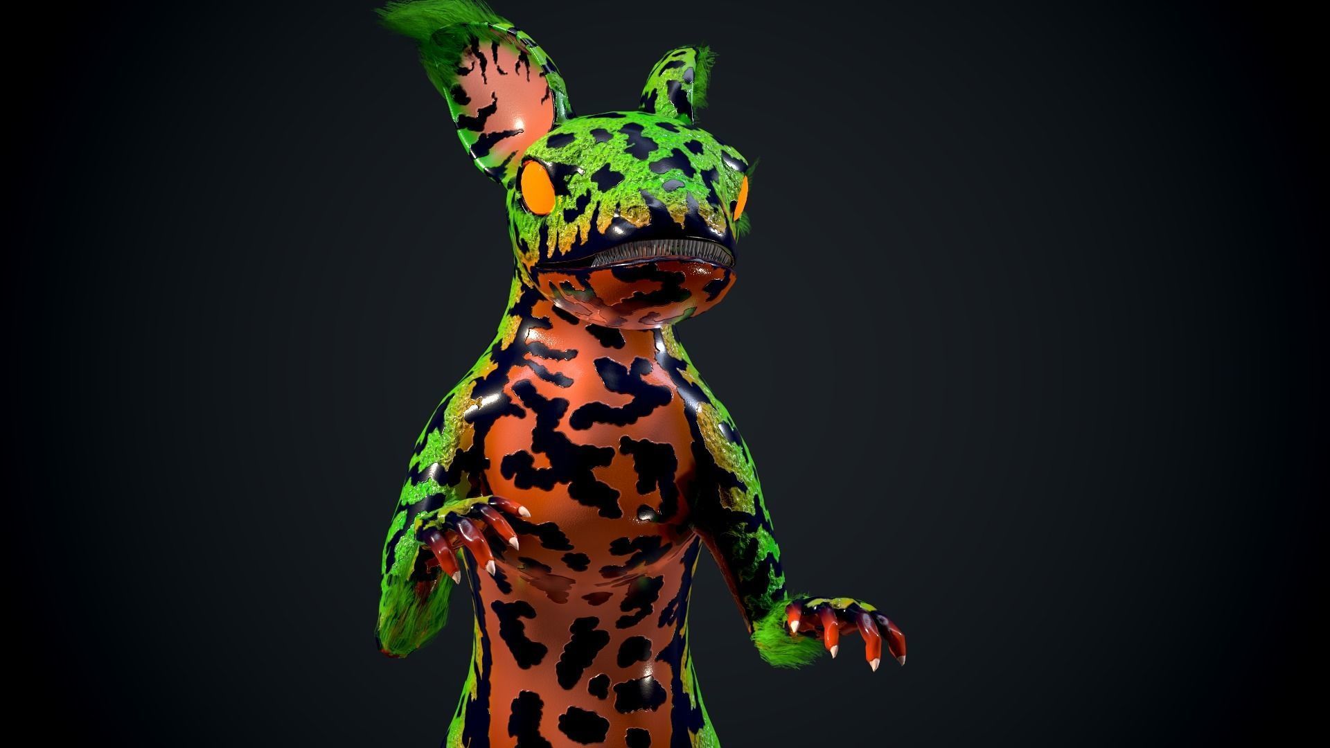 Evil dragon Low-poly 3D model_3