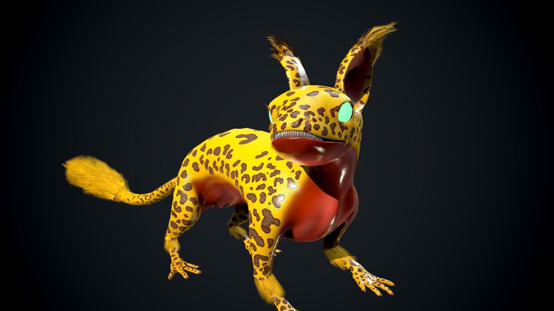 Evil dragon Low-poly 3D model_4