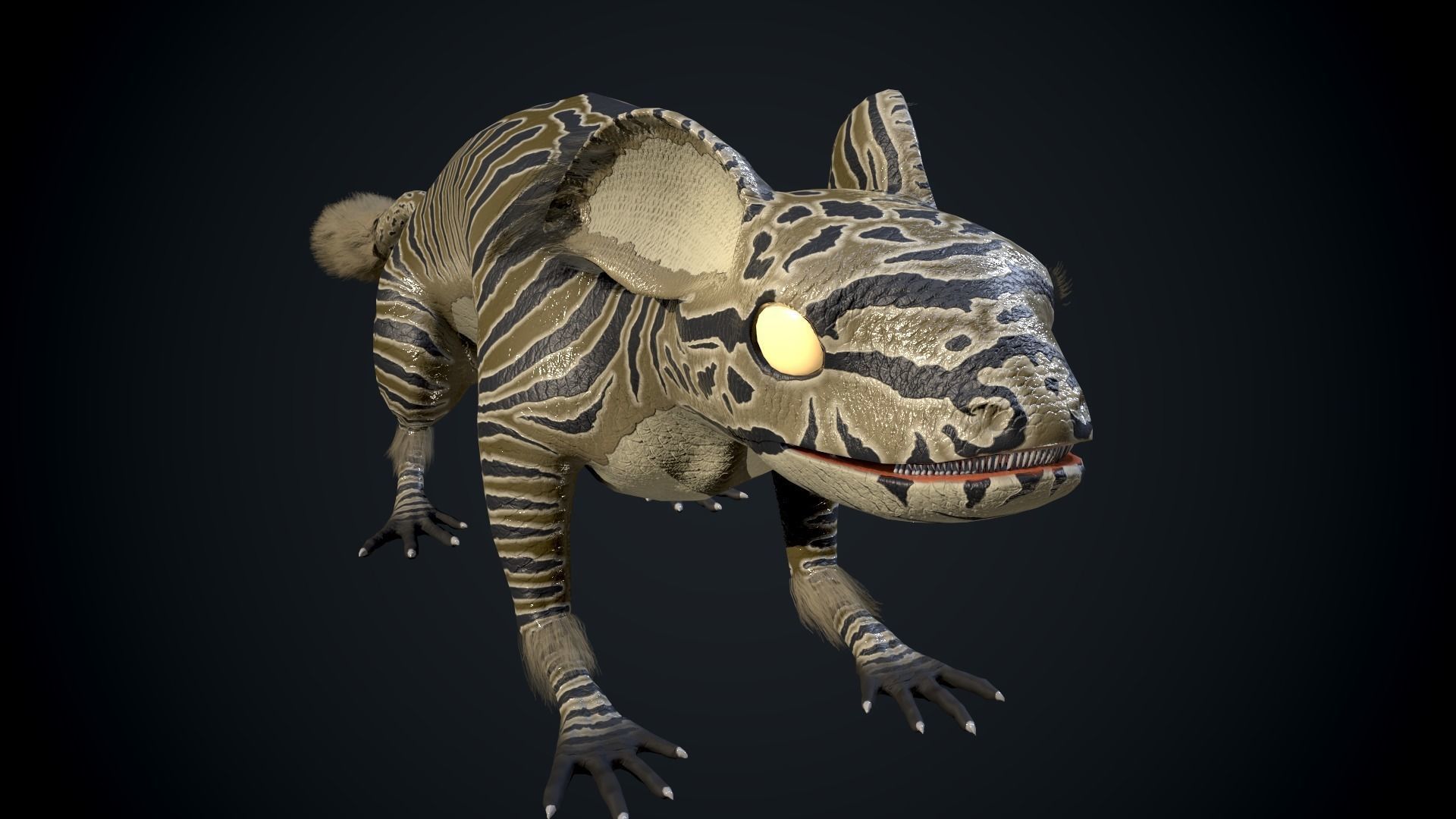 Evil dragon Low-poly 3D model_5