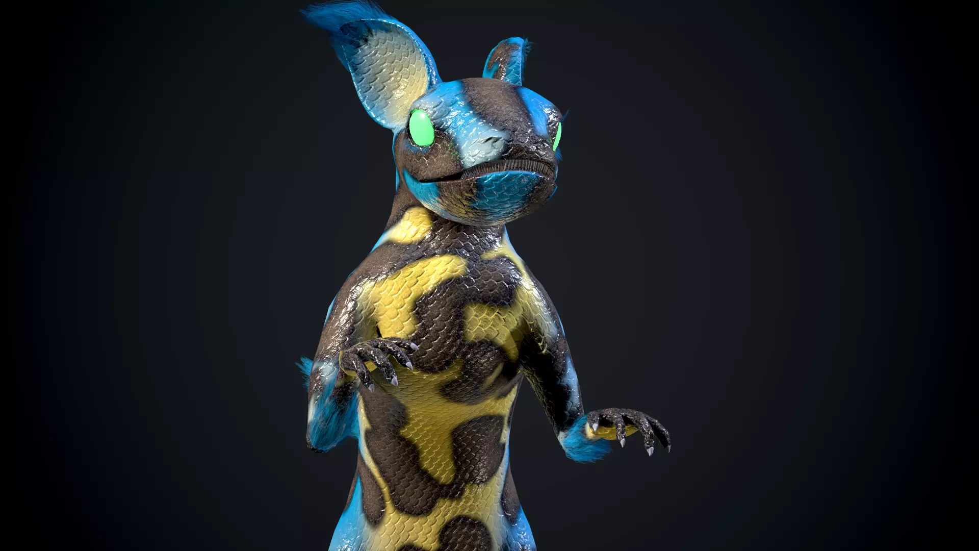 Evil dragon Low-poly 3D model_0