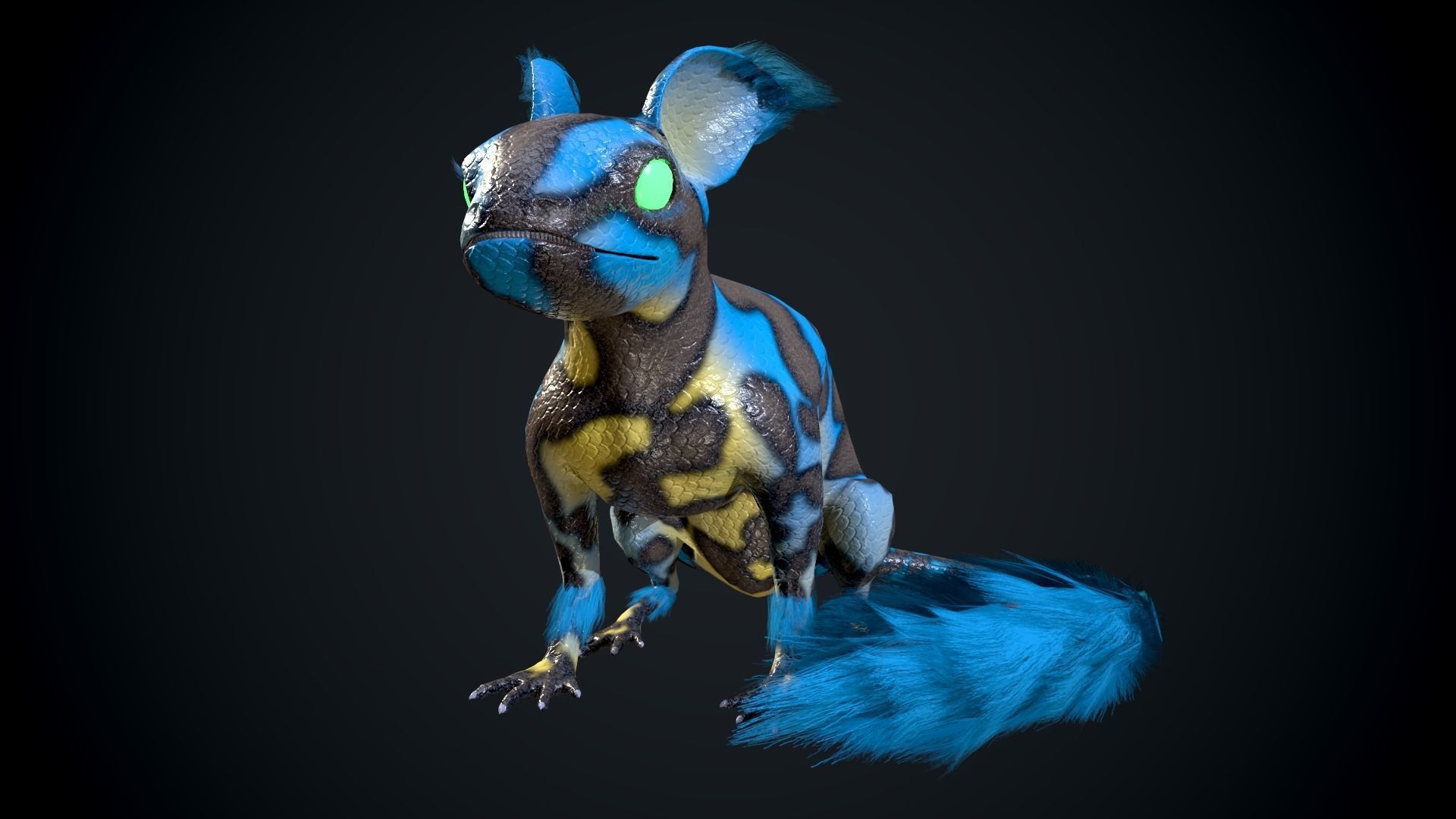 Evil dragon Low-poly 3D model_6