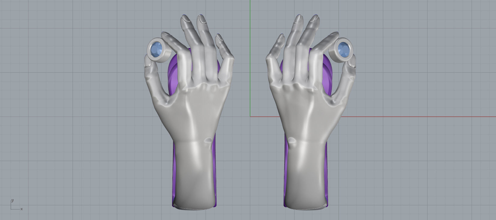 Hand Earrings 3D print model C01 3D print model_9