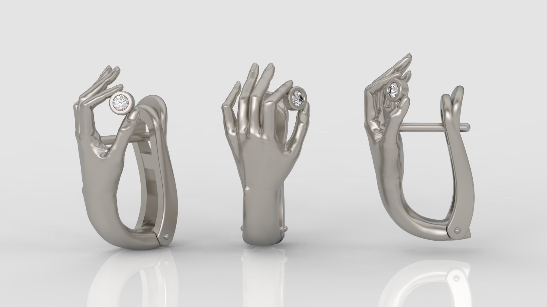 Hand Earrings 3D print model C01 3D print model_1
