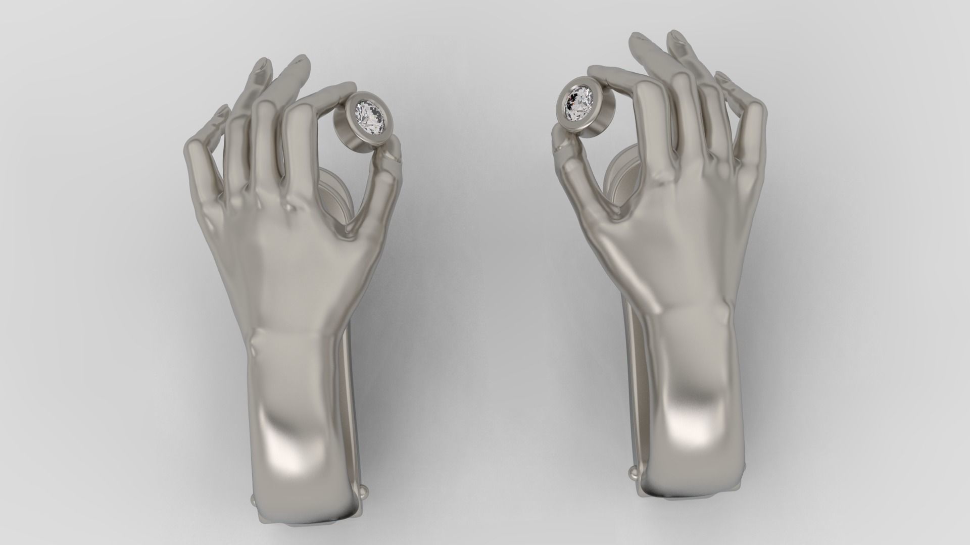 Hand Earrings 3D print model C01 3D print model_3