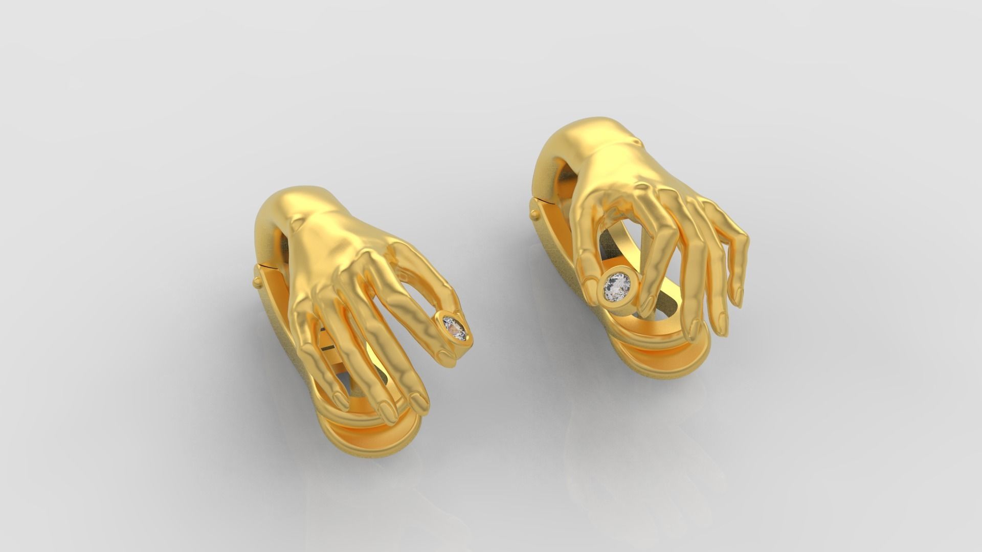 Hand Earrings 3D print model C01 3D print model_4