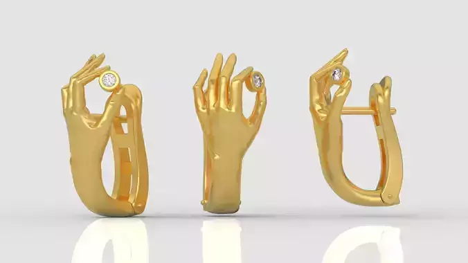 Hand Earrings 3D print model C01