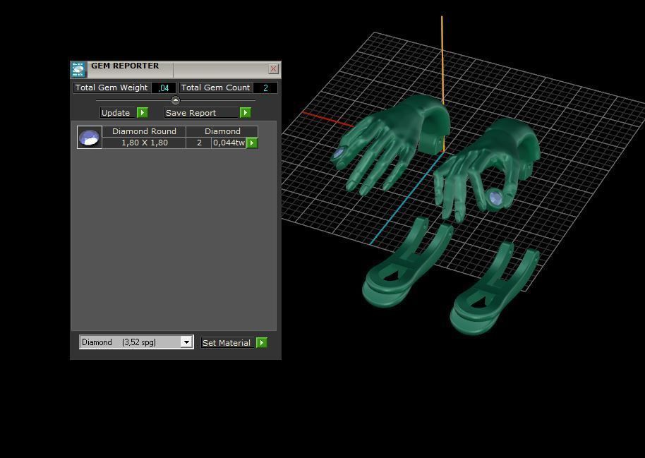 Hand Earrings 3D print model C01 3D print model_8