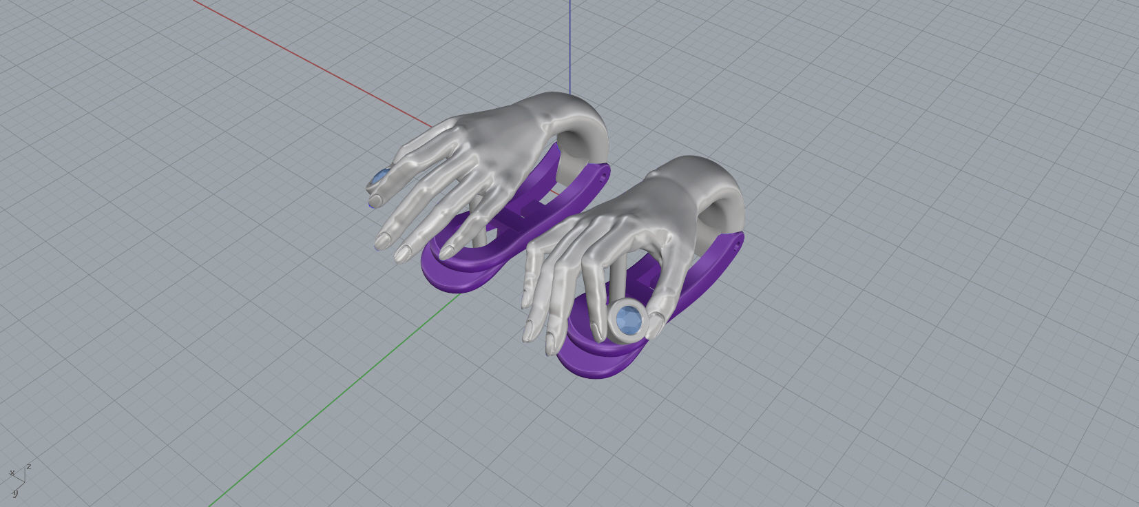 Hand Earrings 3D print model C01 3D print model_13