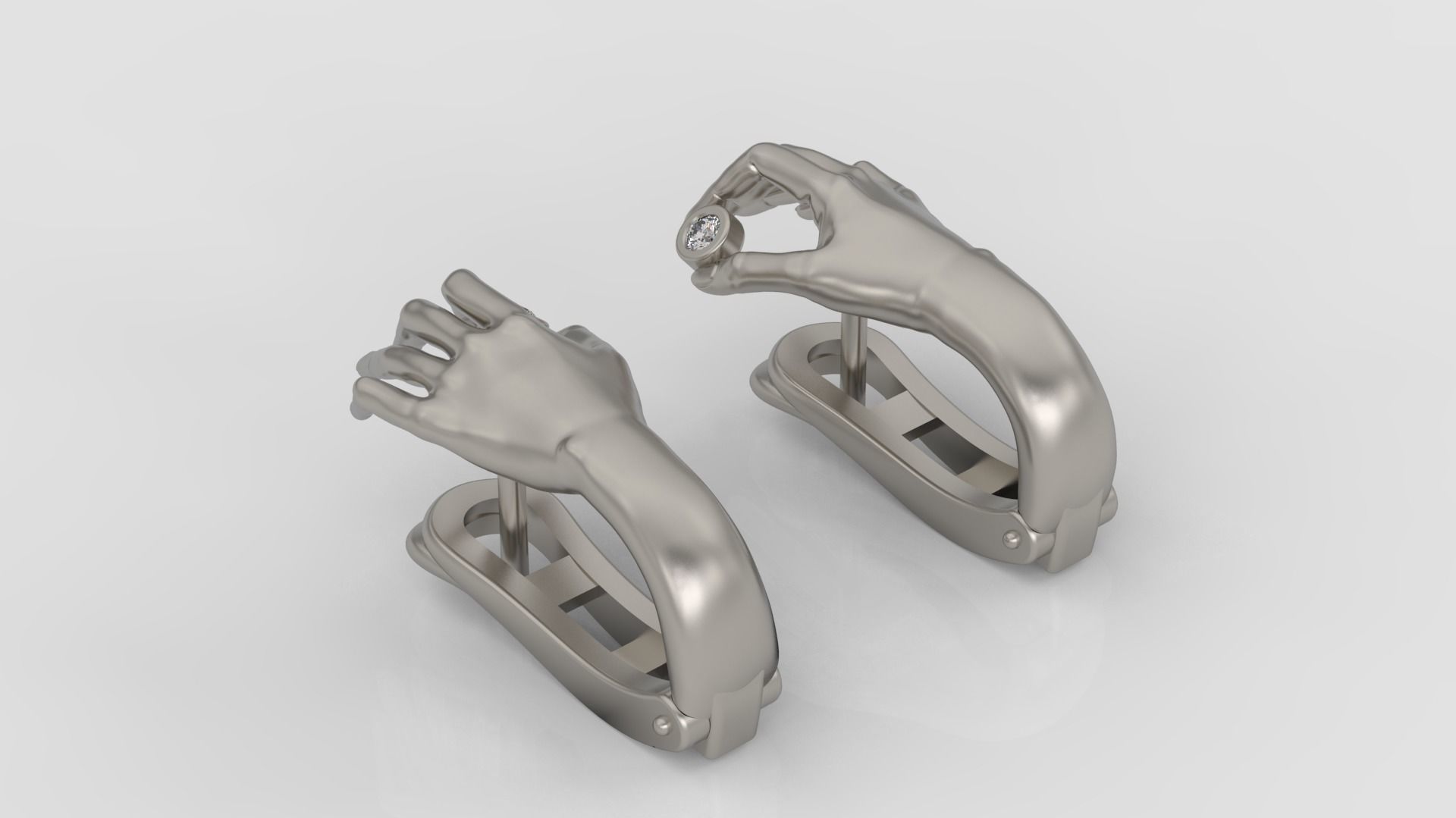 Hand Earrings 3D print model C01 3D print model_5