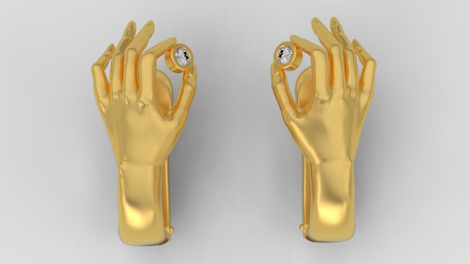 Hand Earrings 3D print model C01 3D print model_2