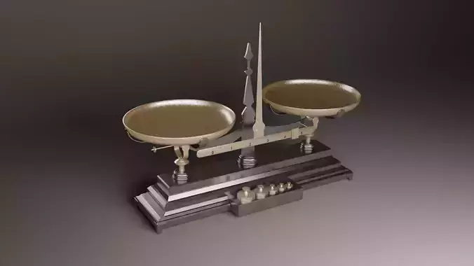 Industrial Balance Scale Tool 3D model Low-poly 3D model