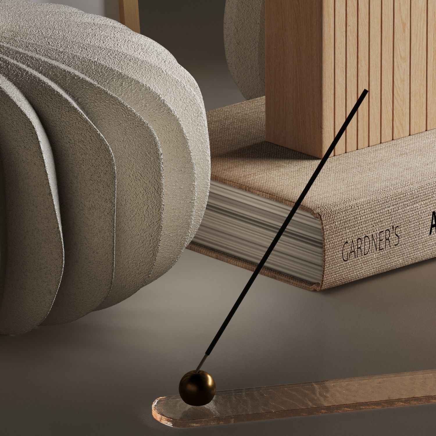 Decorative set 02 with Lithos Vases 3D model_2