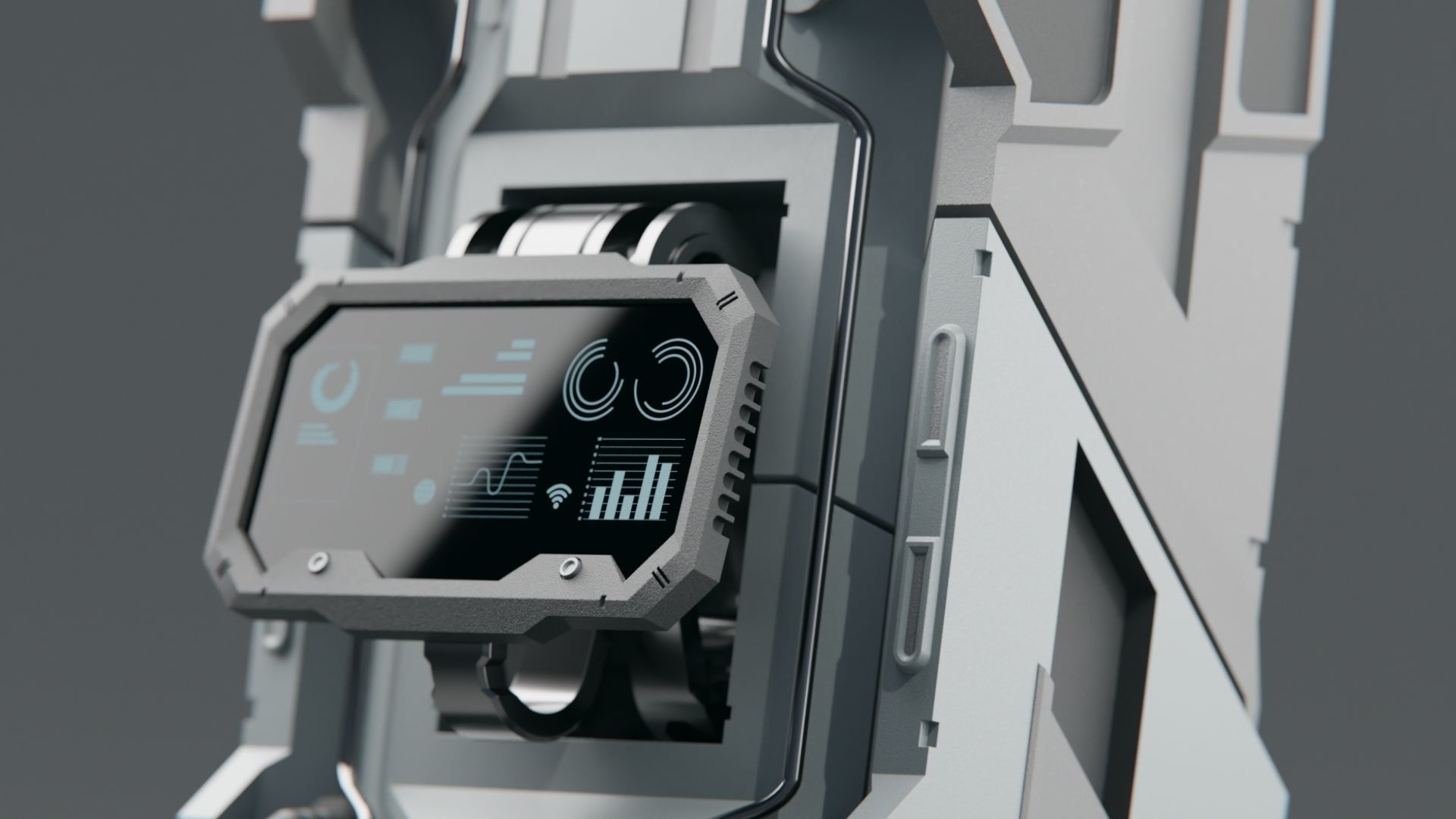 Console Sci-Fi Low-poly 3D model_2