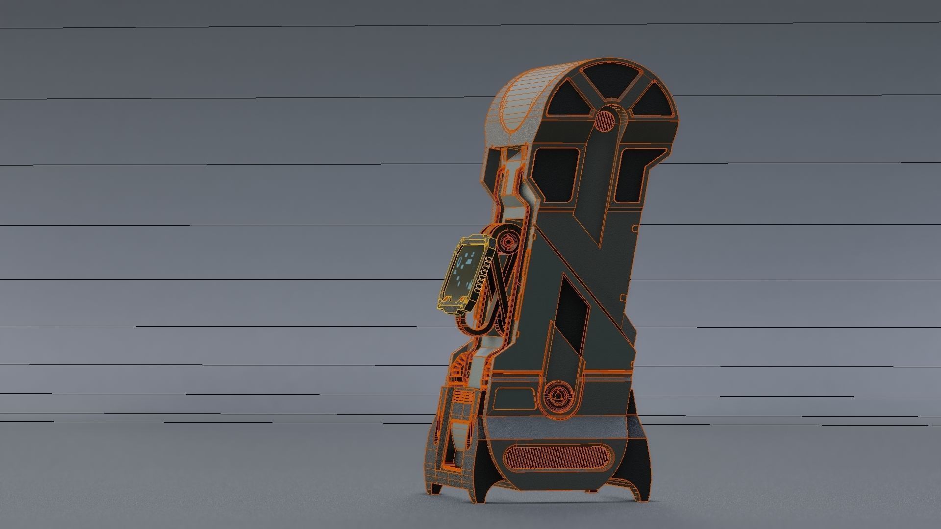 Console Sci-Fi Low-poly 3D model_7