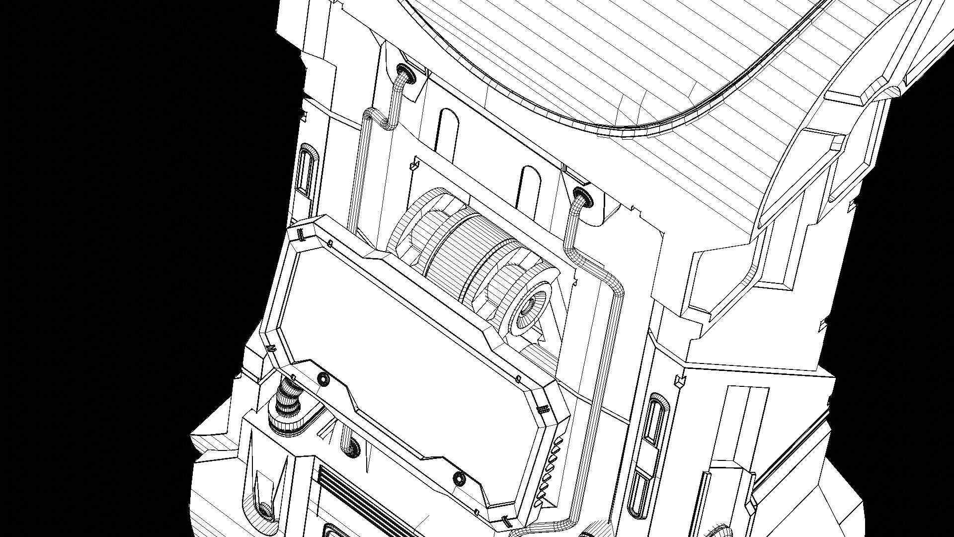 Console Sci-Fi Low-poly 3D model_4