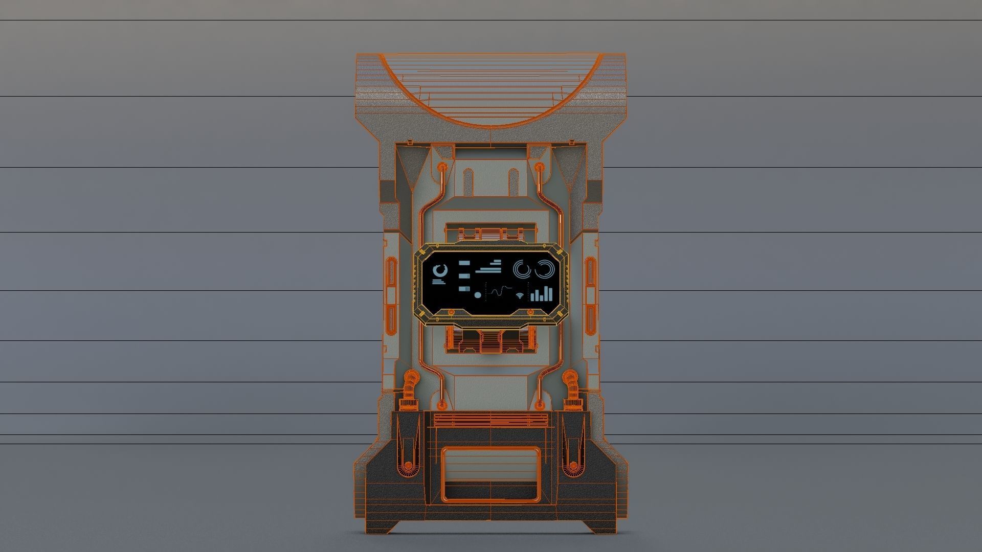 Console Sci-Fi Low-poly 3D model_9