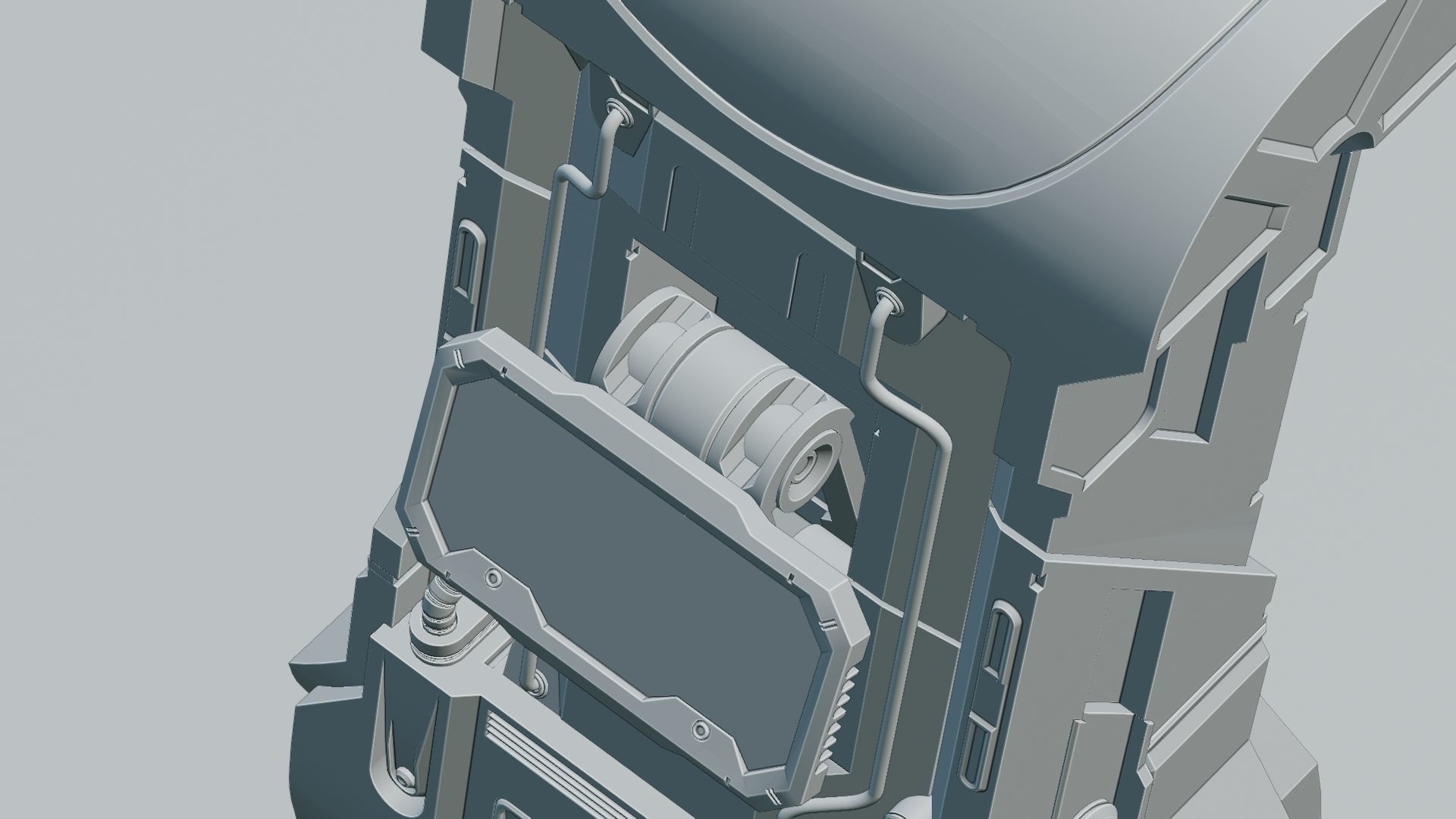 Console Sci-Fi Low-poly 3D model_15