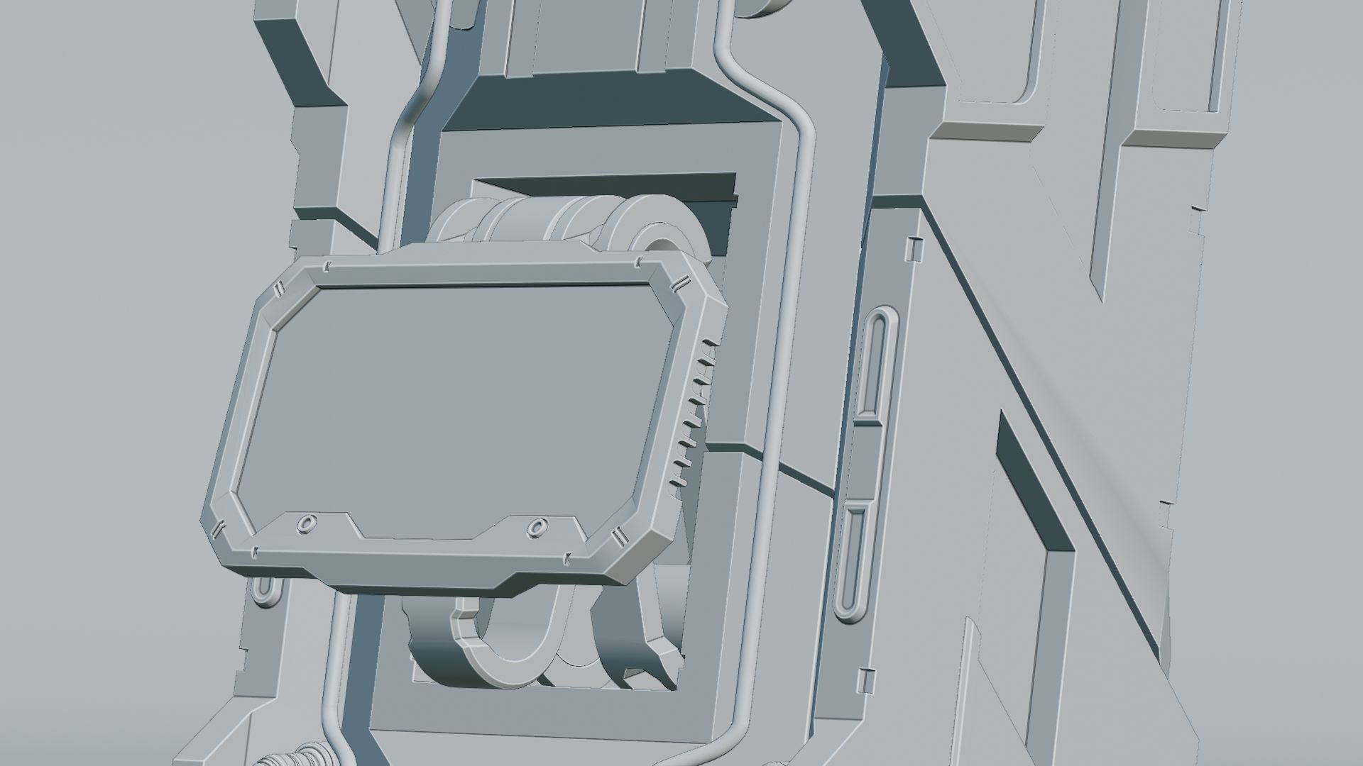 Console Sci-Fi Low-poly 3D model_8