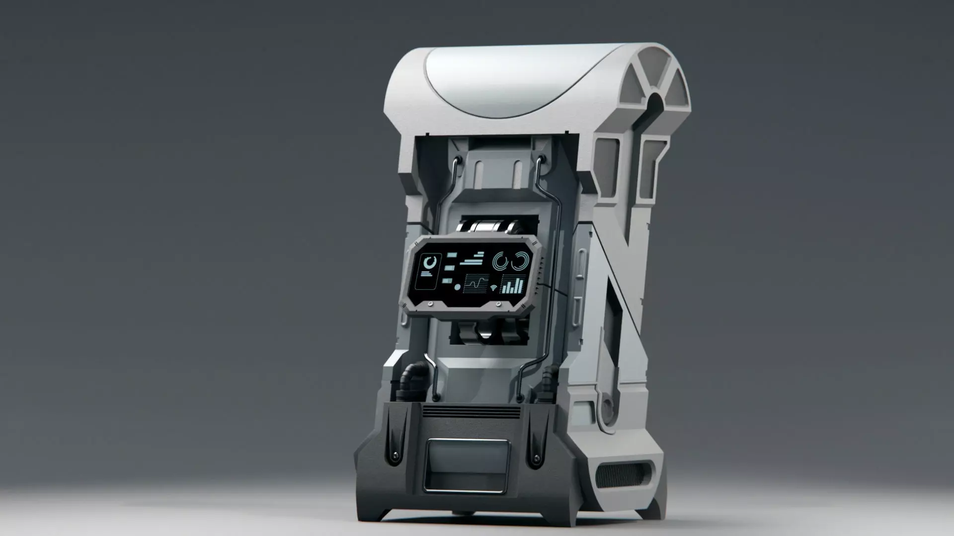 Console Sci-Fi Low-poly 3D model_0