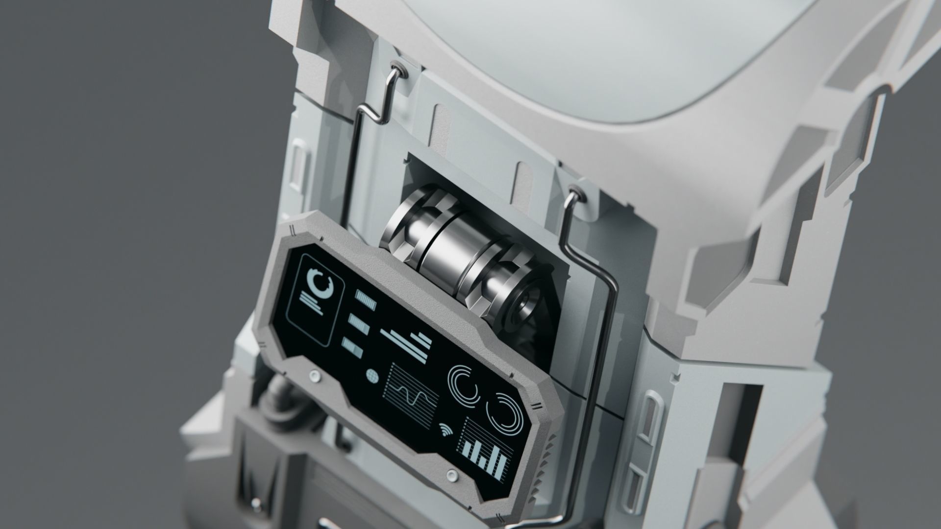 Console Sci-Fi Low-poly 3D model_17