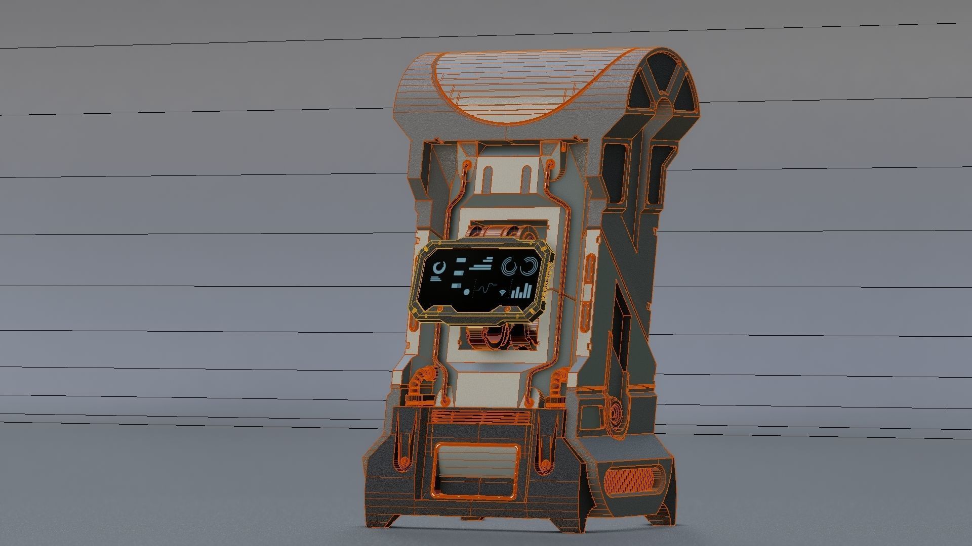 Console Sci-Fi Low-poly 3D model_10
