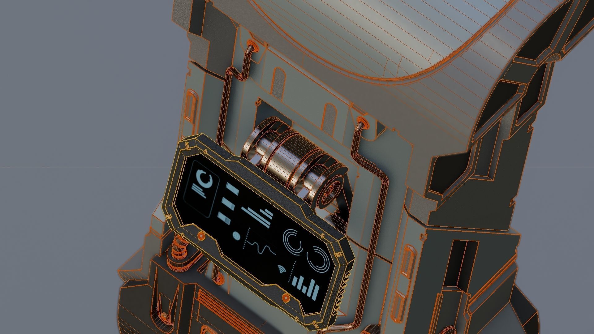 Console Sci-Fi Low-poly 3D model_12