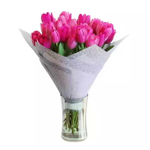 Flower Set 32 - Pink Tulips Bouquet