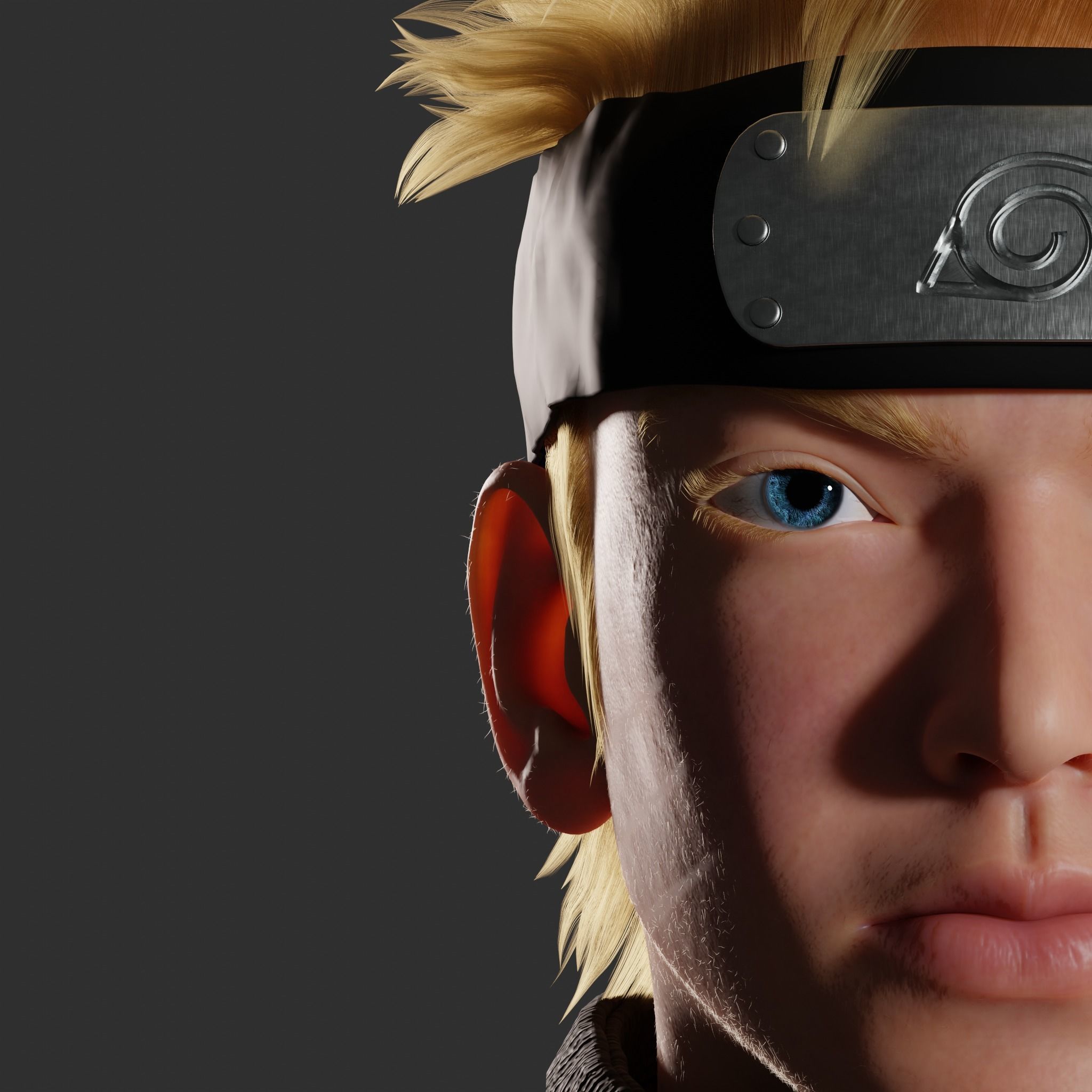 Realistic Naruto character 3D model_1