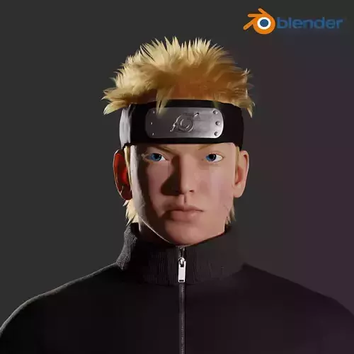 Realistic Naruto character 3D model