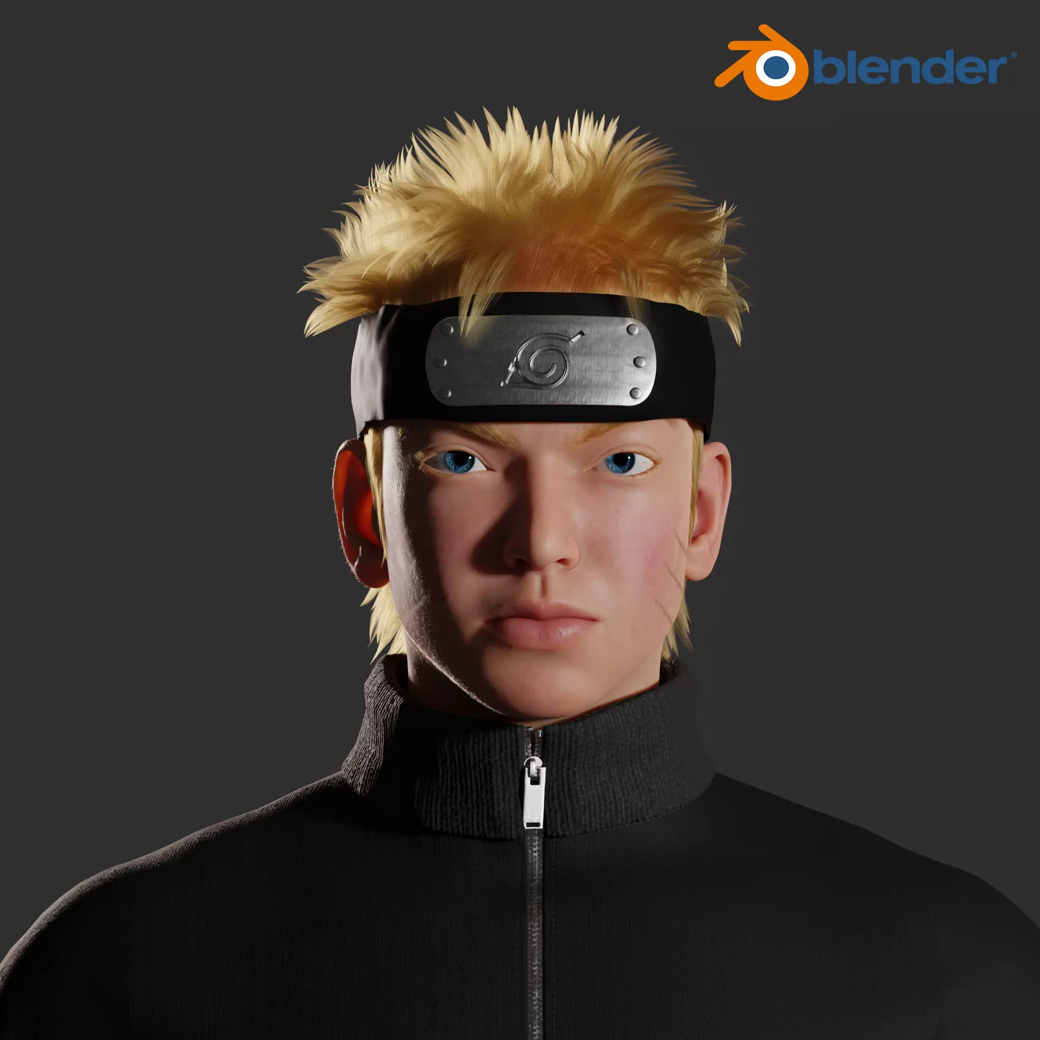Realistic Naruto character 3D model_0
