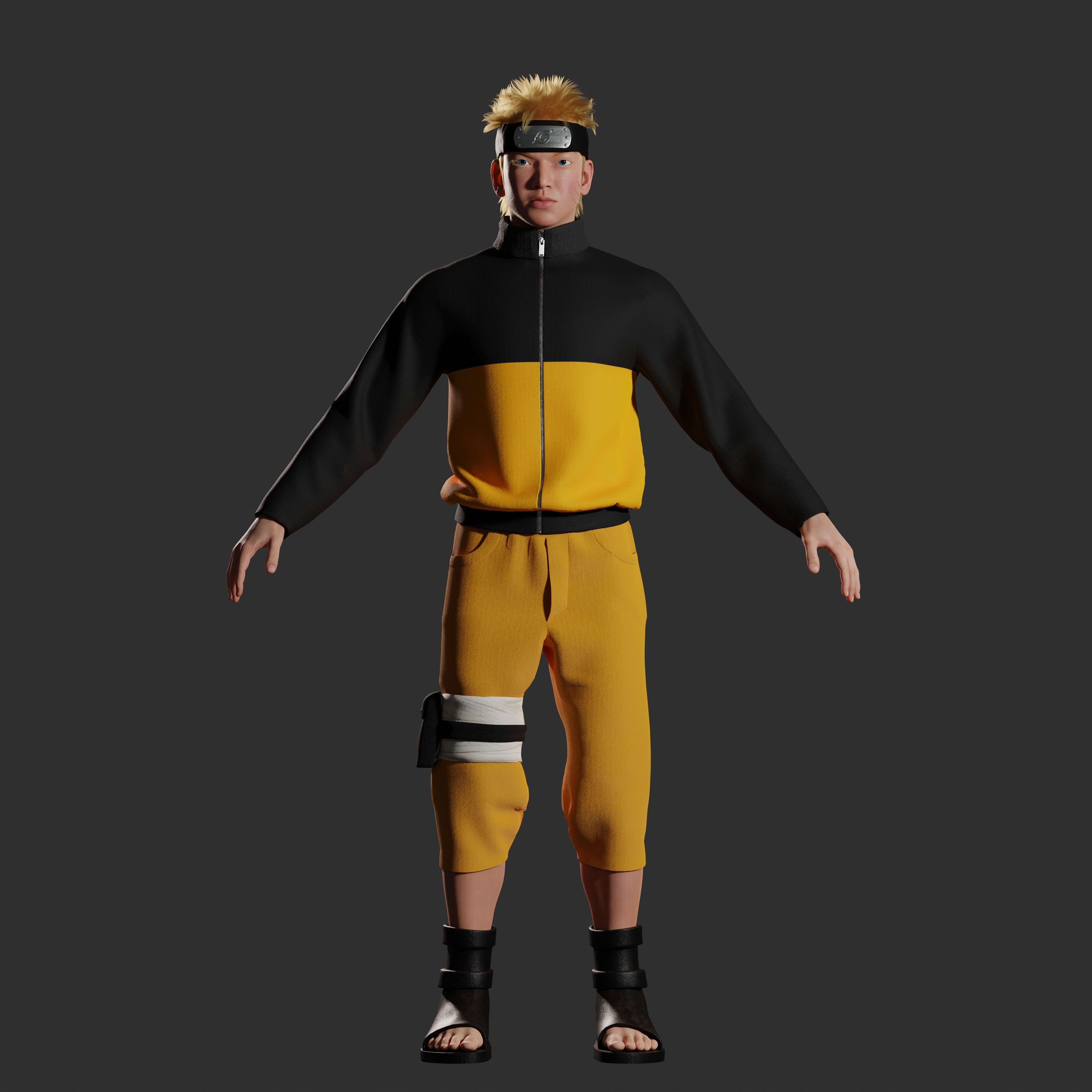 Realistic Naruto character 3D model_2