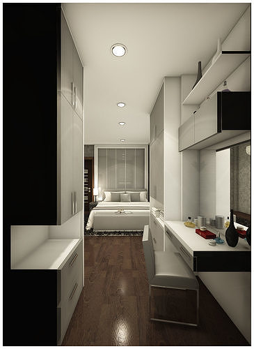 bedroom 6 asian design 3D model 3