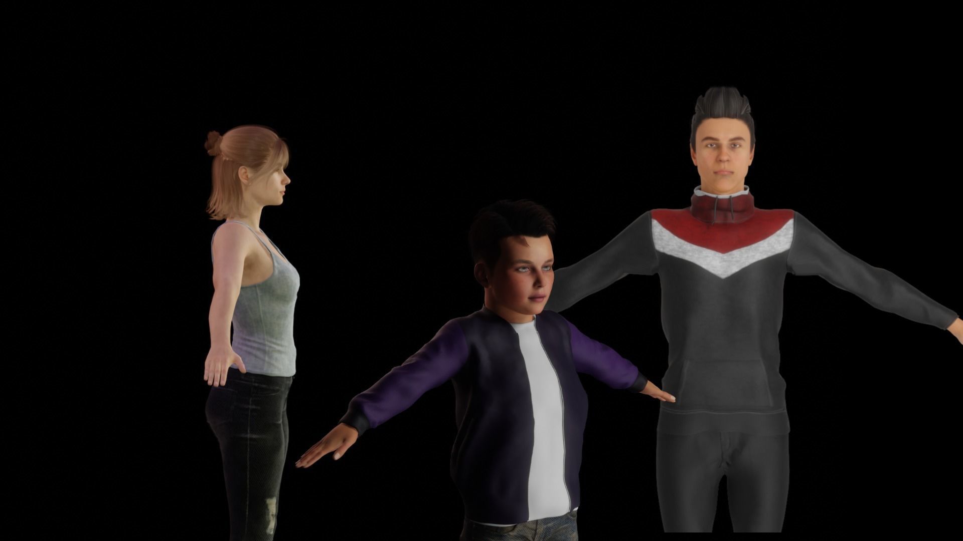 Family woman 3D model_2