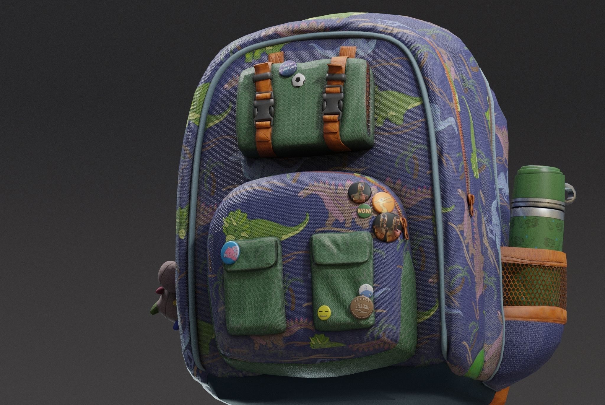 Backpack for kids Low-poly 3D model_1