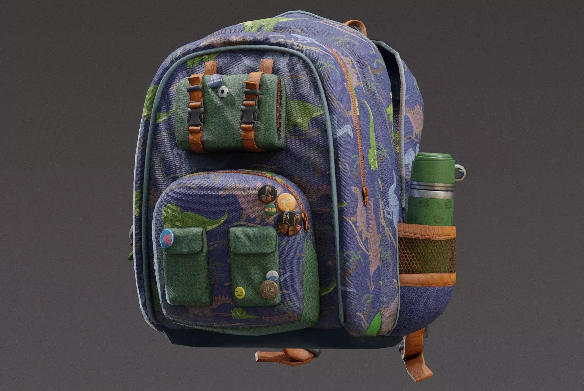 Backpack for kids Low-poly 3D model_0