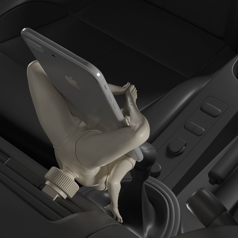 Car phone holder 3D print model_1