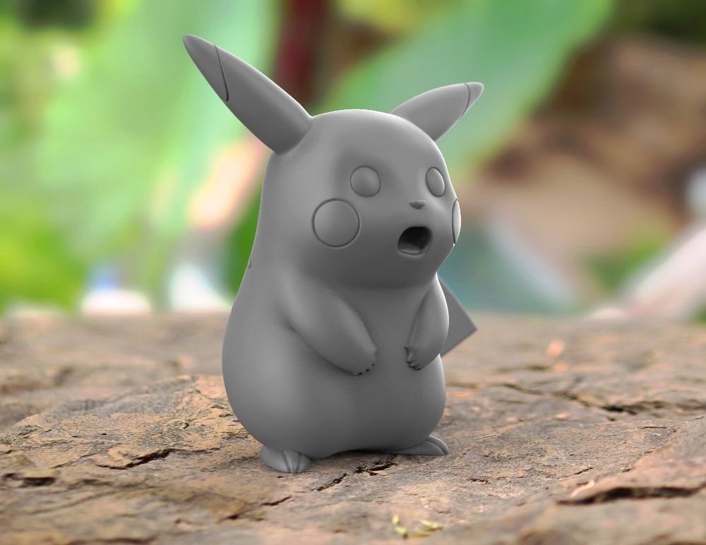 Pikachu Surprised Shocked for 3D printing 3D print model_7